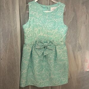 Gymboree Aqua Floral Kids Dress with Bow